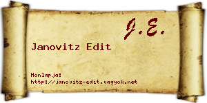Janovitz Edit névjegykártya